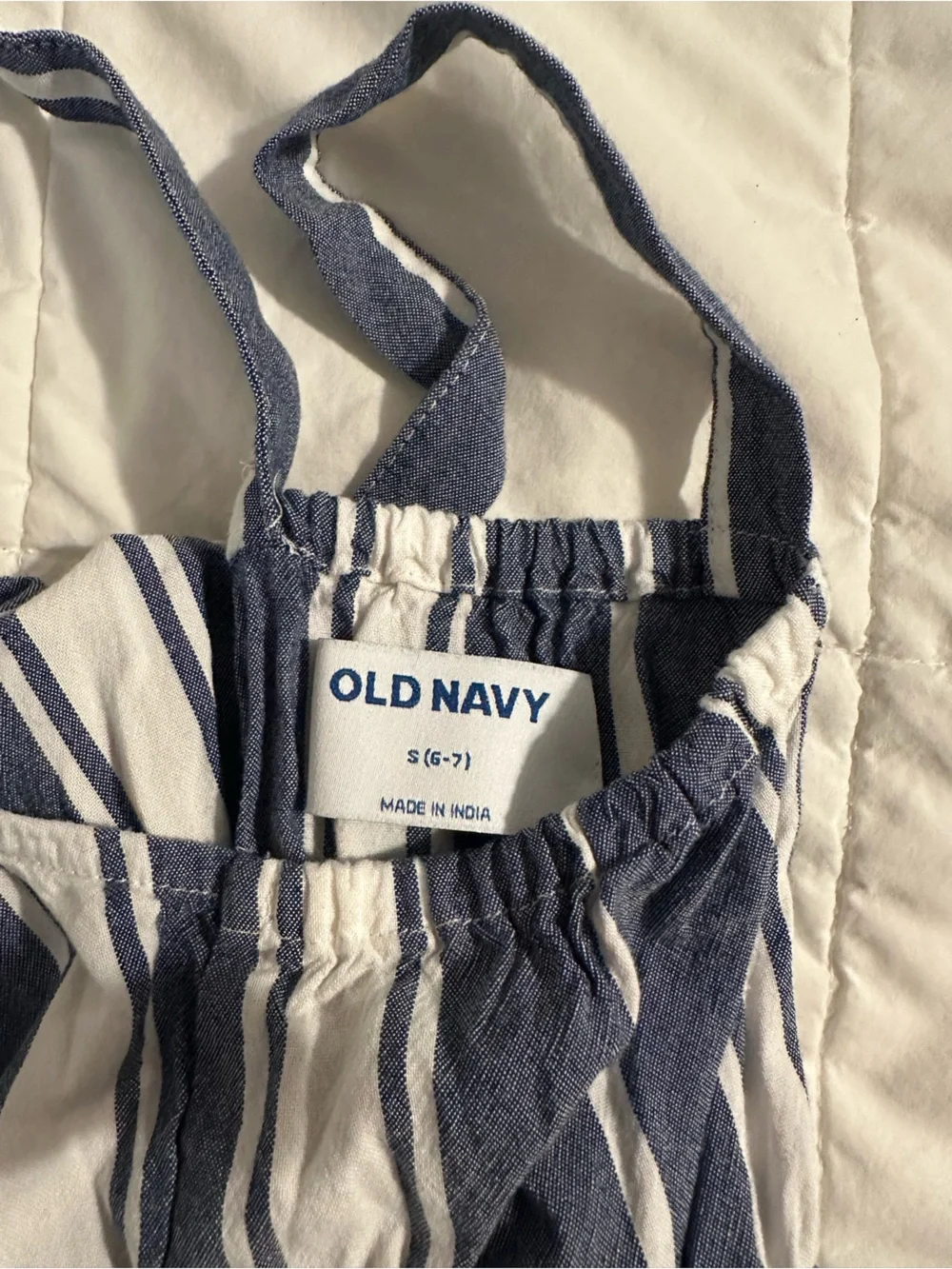 Blue and White Striped Dress size 6/7 and Floral Dress Size 7